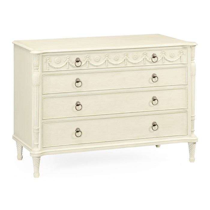 Neo-classical white painted chest of drawers