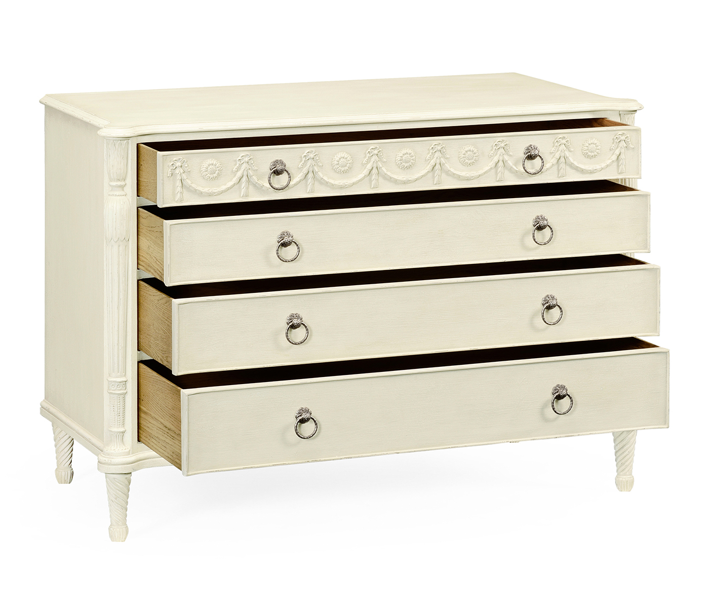 Neo-classical white painted chest of drawers