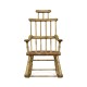 Natural Oak Windsor Style Rocking Arm Chair with A Studded Antique Chestnut Leather Seat