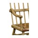 Natural Oak Windsor Style Rocking Arm Chair with A Studded Antique Chestnut Leather Seat
