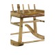 Natural Oak Windsor Style Rocking Arm Chair with A Studded Antique Chestnut Leather Seat