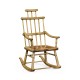 Natural Oak Windsor Style Rocking Arm Chair with A Studded Antique Chestnut Leather Seat