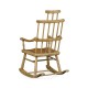 Natural Oak Windsor Style Rocking Arm Chair with A Studded Antique Chestnut Leather Seat