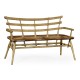 Natural Oak Bench with a Studded Antique Chestnut Leather Seat