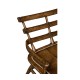Dark Oak Bench with a Studded Dark Antique Chestnut Leather Seat