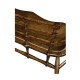 Dark Oak Bench with a Studded Dark Antique Chestnut Leather Seat