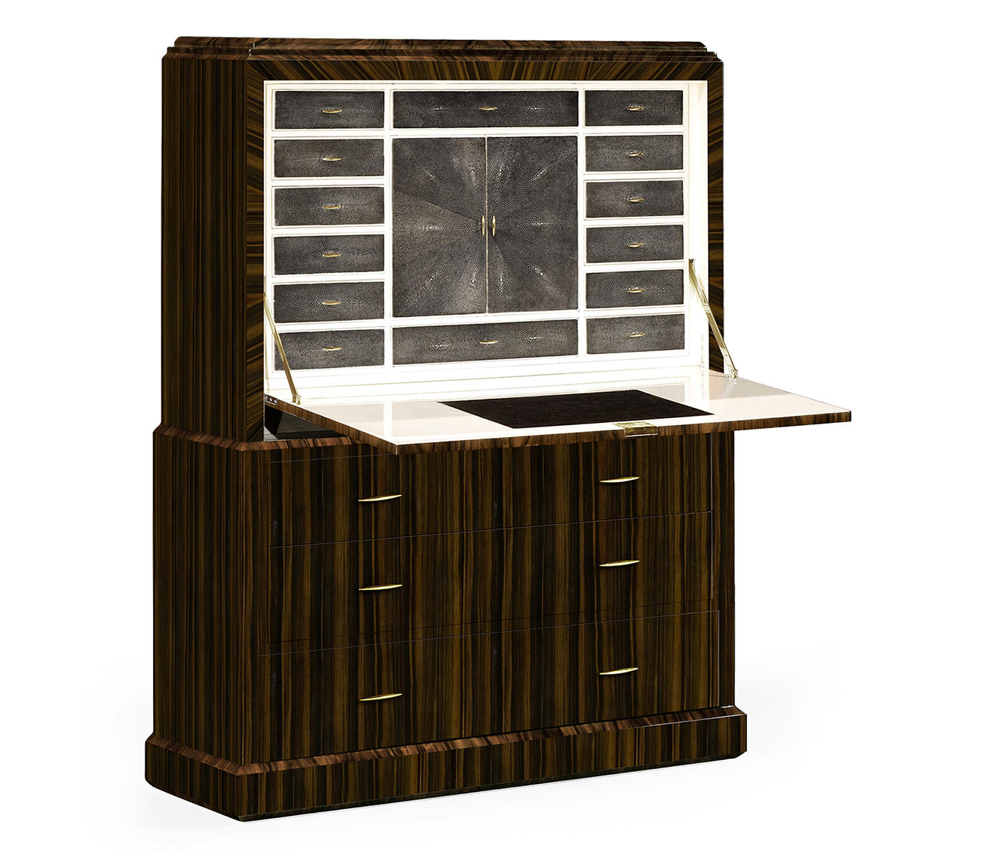 Art Deco Macassar Ebony High Lustre Secretaire