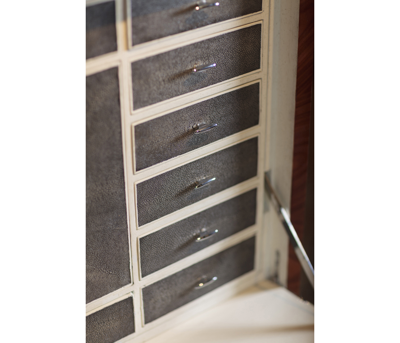 Art Deco Satin Secretaire with Brass