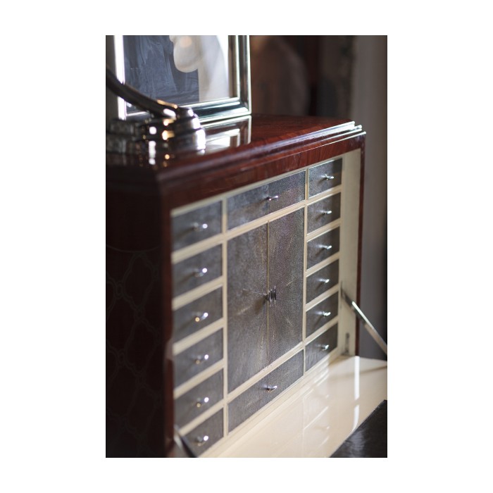Art Deco Satin Secretaire with Brass