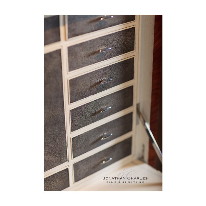 Art Deco style secretaire with stainless steel (High lustre)