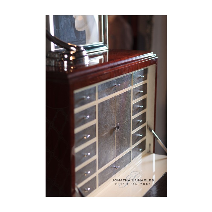 Art Deco style secretaire with stainless steel (High lustre)