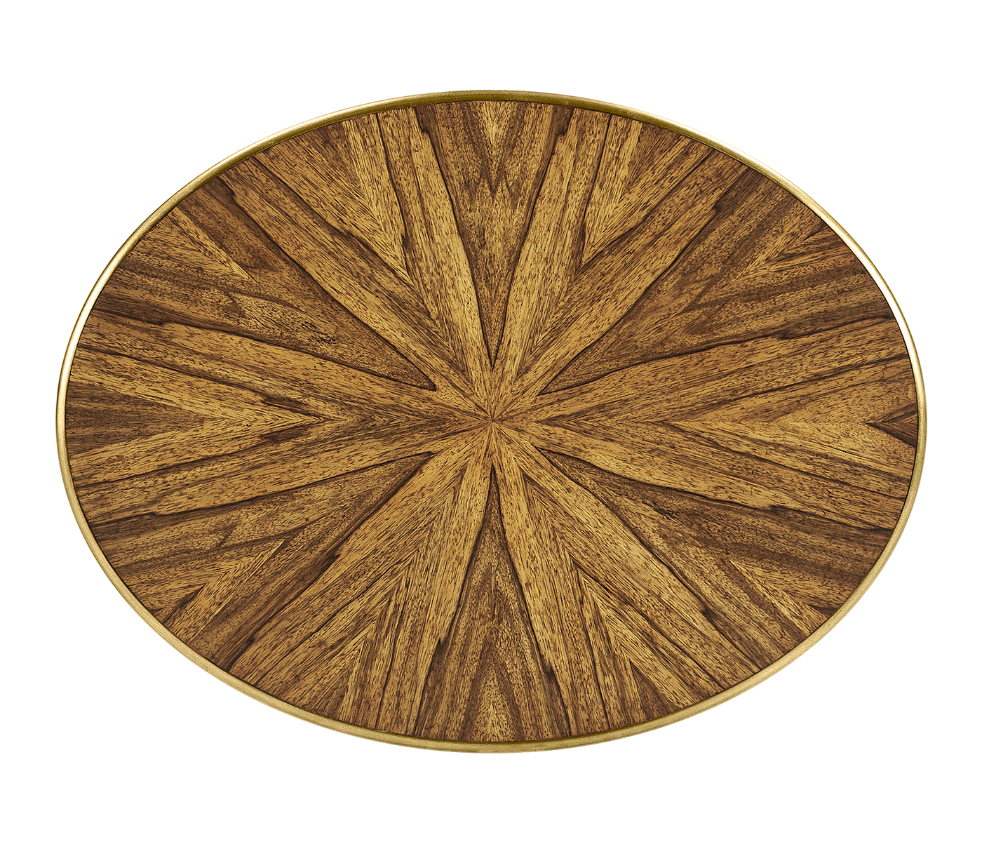 Argentinian walnut veneered oval side table