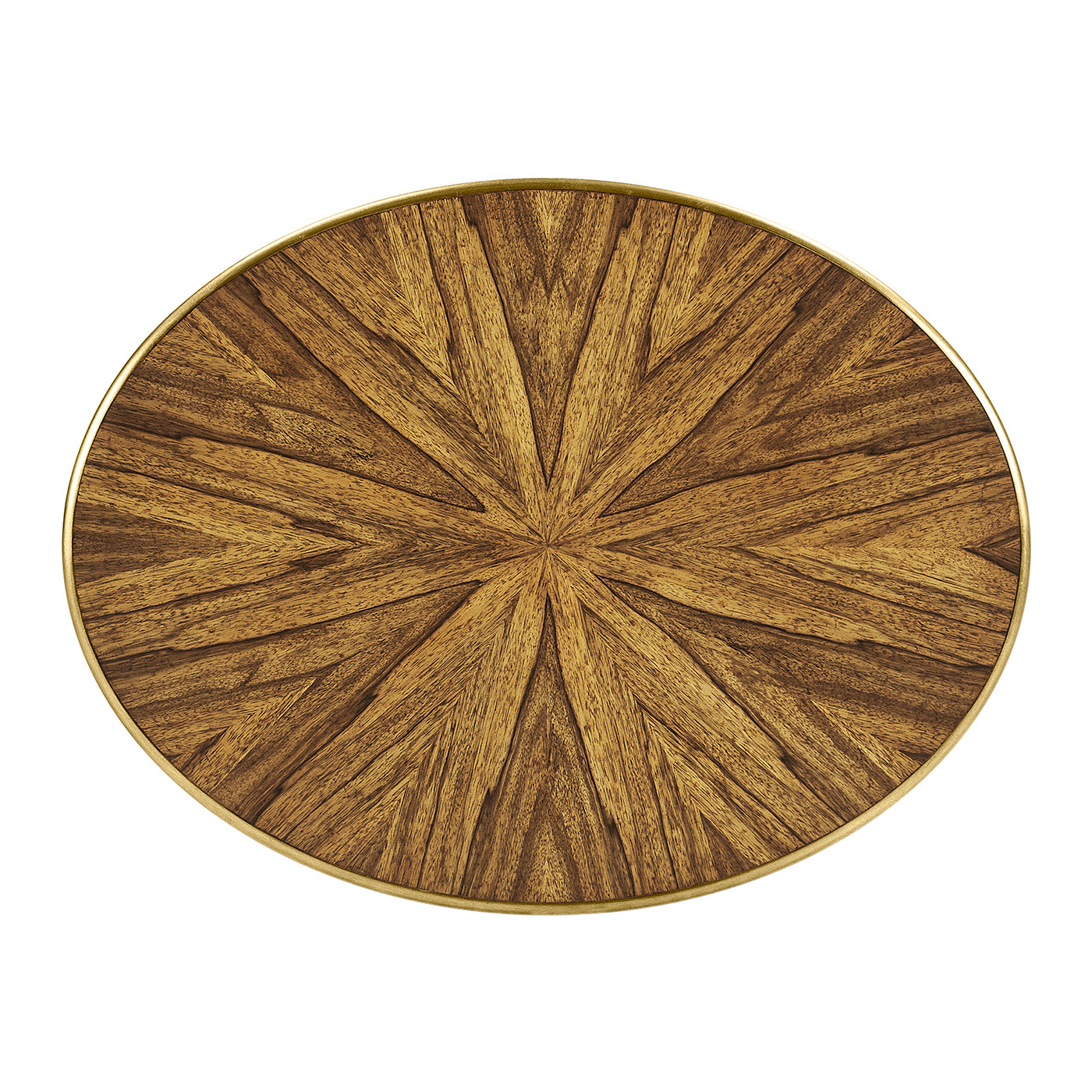 Argentinian walnut veneered oval side table