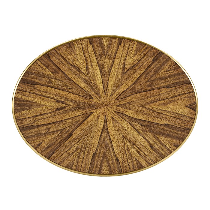 Argentinian walnut veneered oval side table
