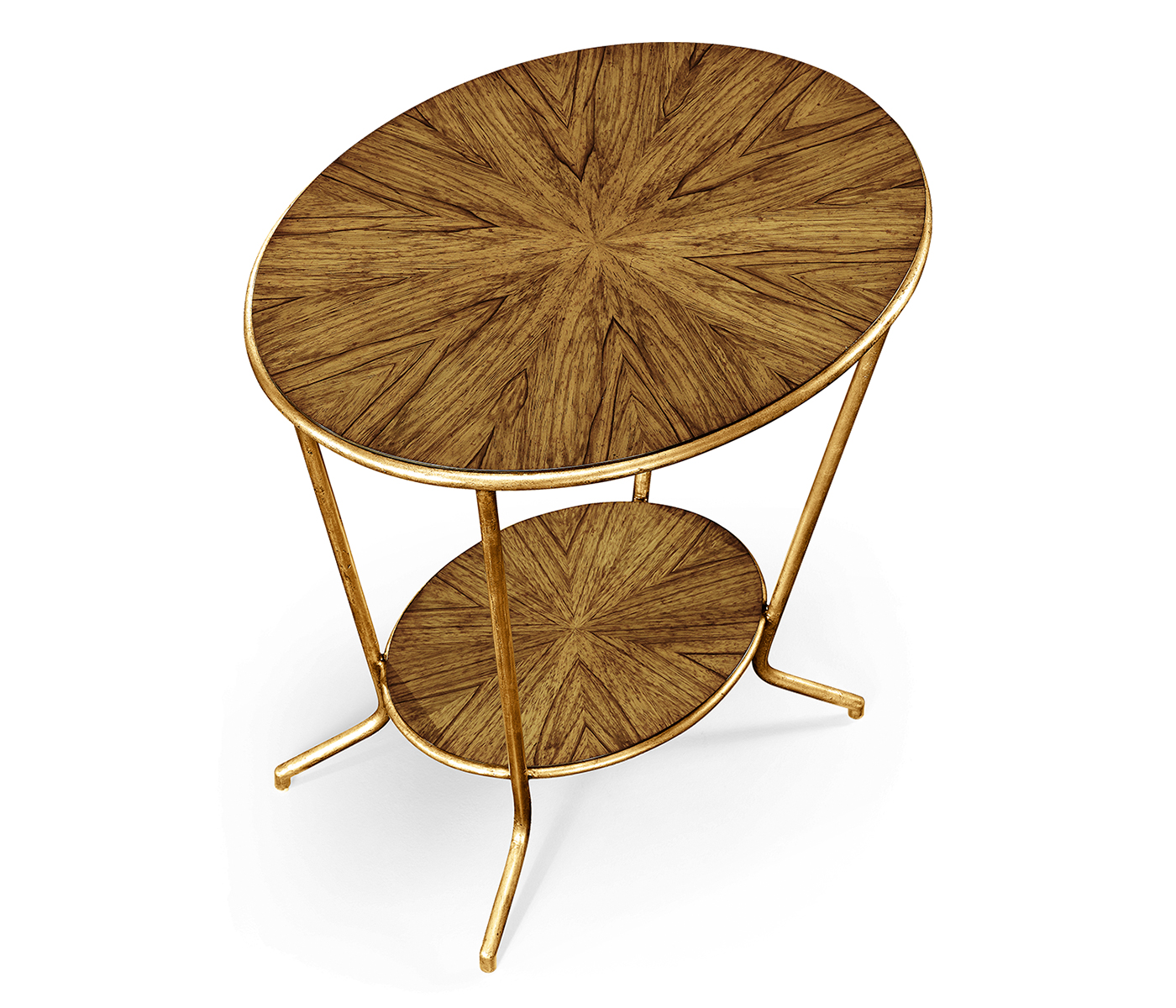 Argentinian walnut veneered oval side table