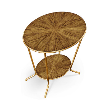 Argentinian walnut veneered oval side table