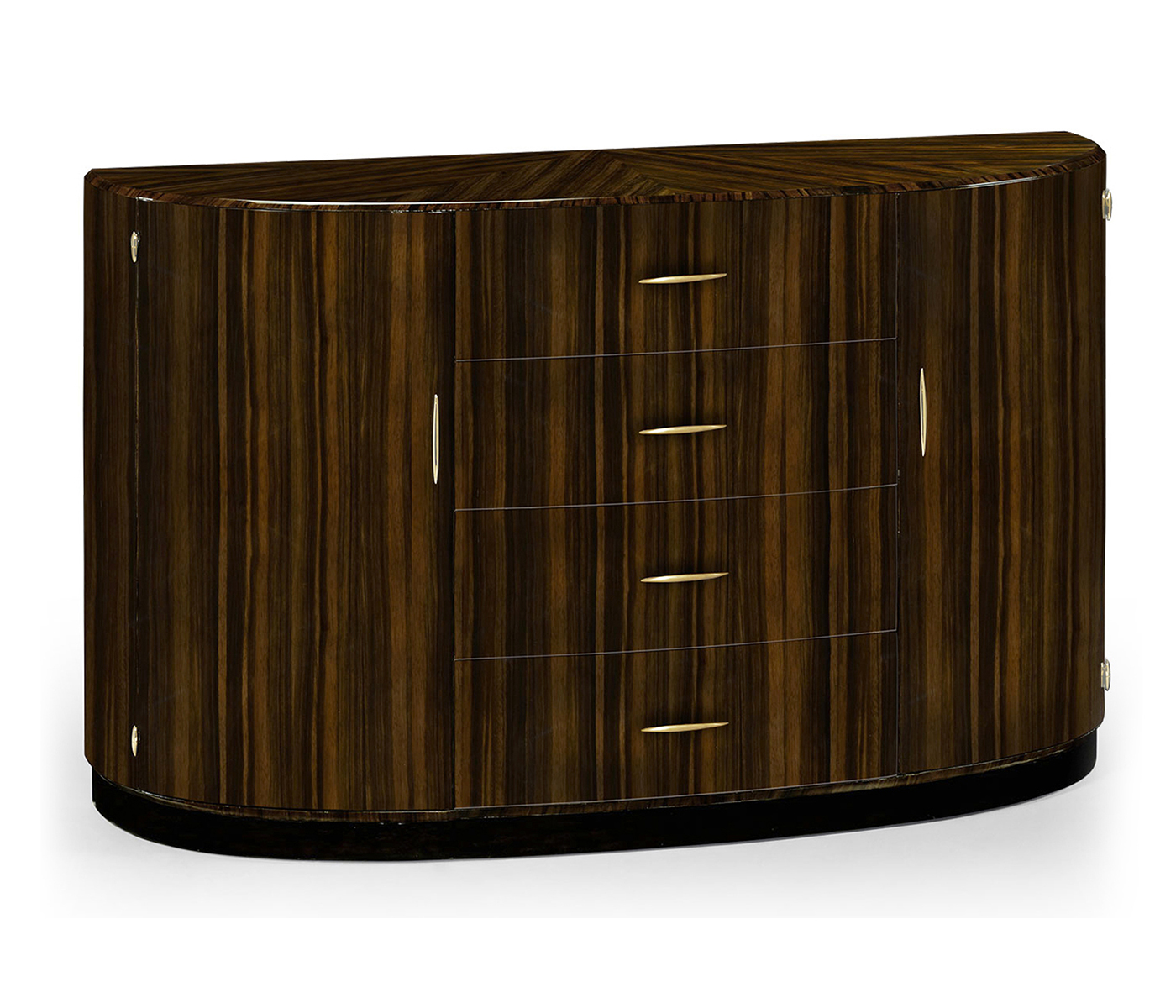 Demilune Art Deco Macassar Ebony High Lustre Sideboard