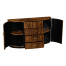 Art Deco High Lustre Demilune Sideboard with Brass