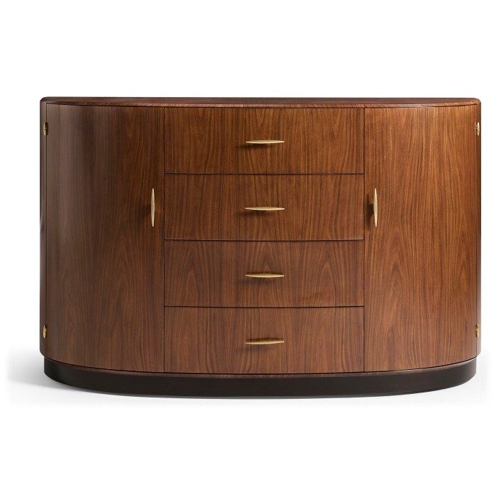 Art Deco demilune sideboard with stainless steel (Satin)