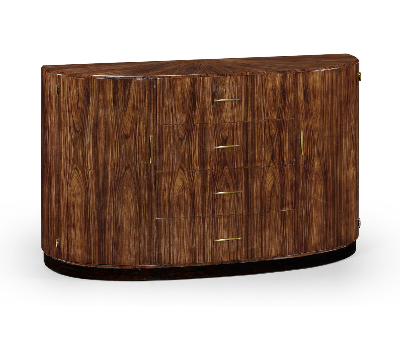 Art Deco Satin Demilune Sideboard with Brass