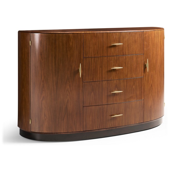 Art Deco demilune sideboard with stainless steel (Satin)