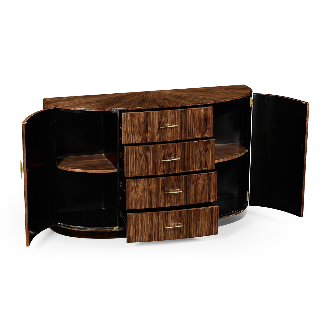 Art Deco demilune sideboard with stainless steel (Satin)