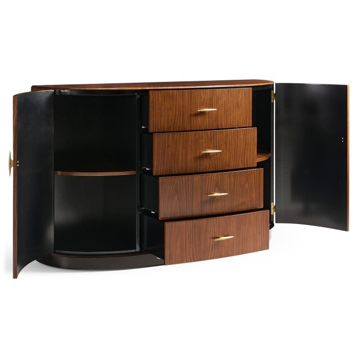 Art Deco demilune sideboard with stainless steel (Satin)