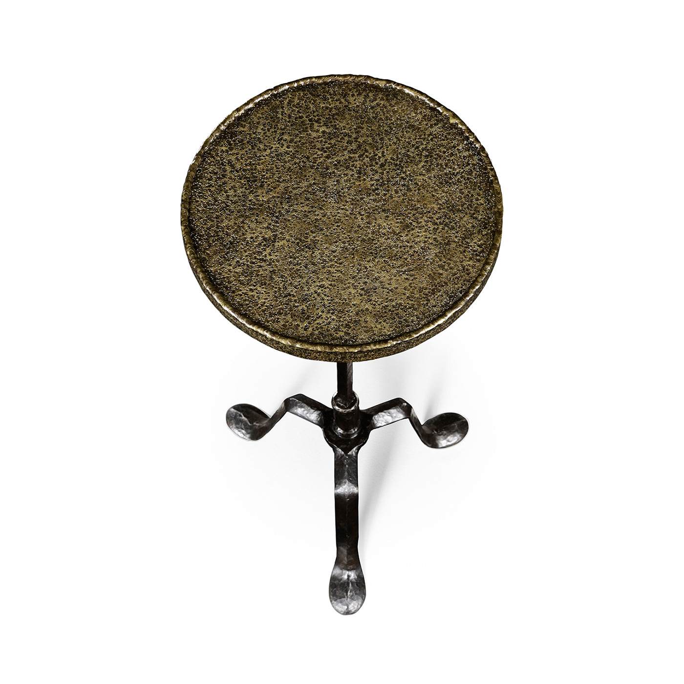 Textured Brass & Iron Lamp Table