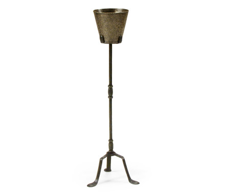 Textured Brass & Iron Planter