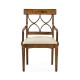 Regency Crotch Walnut Curved Back Arm Chair