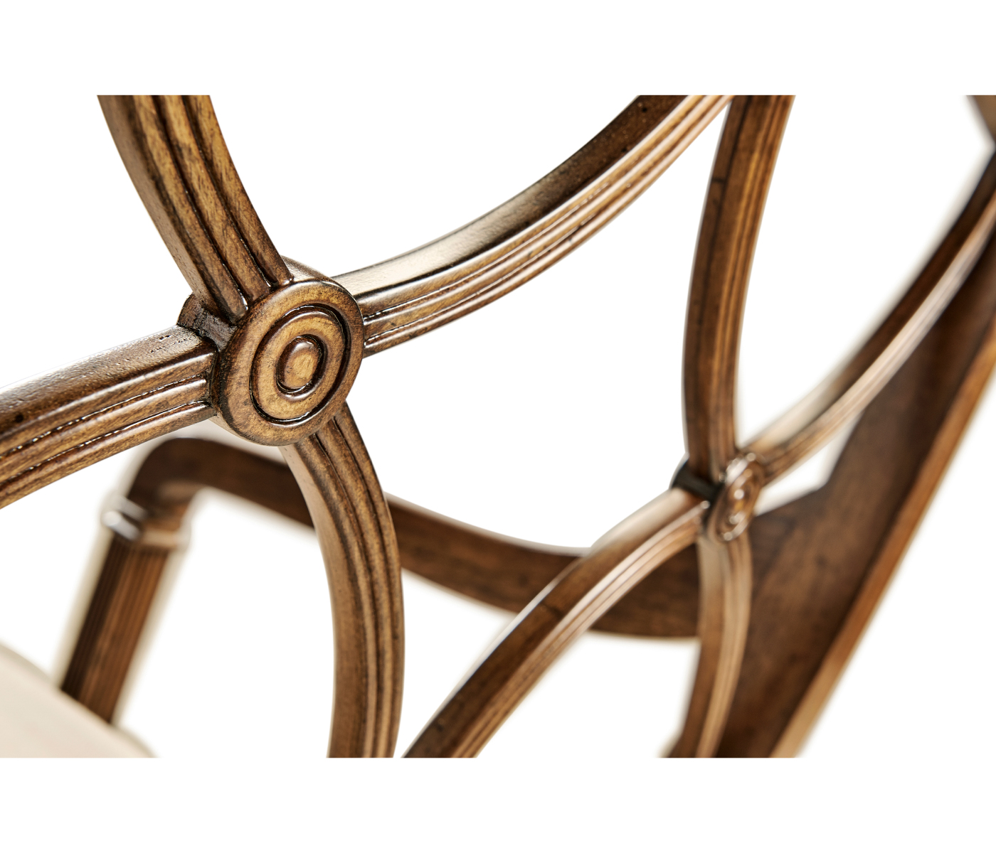 Regency Crotch Walnut Curved Back Arm Chair