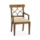 Regency Crotch Walnut Curved Back Arm Chair
