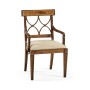 Regency Crotch Walnut Curved Back Arm Chair
