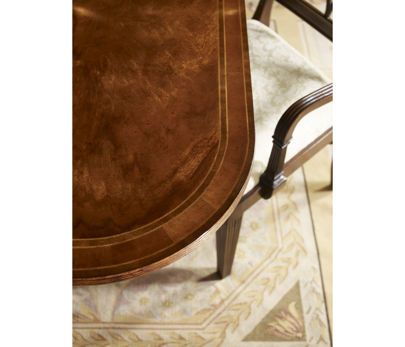 Regency Crotch Walnut Curved Back Arm Chair