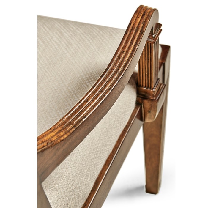 Regency Crotch Walnut Curved Back Arm Chair