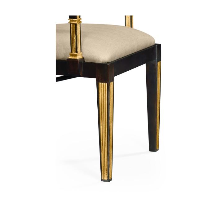 Regency Black Painted Curved Back Arm Chair