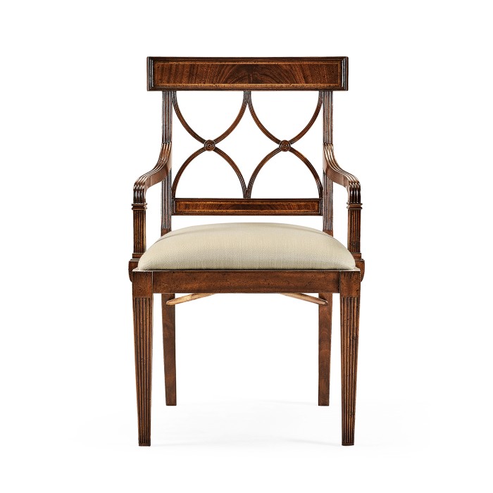 Regency Mahogany Curved Back Arm Chair