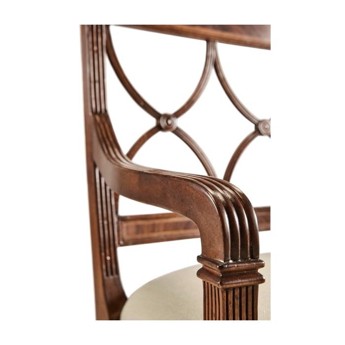 Regency Mahogany Curved Back Arm Chair