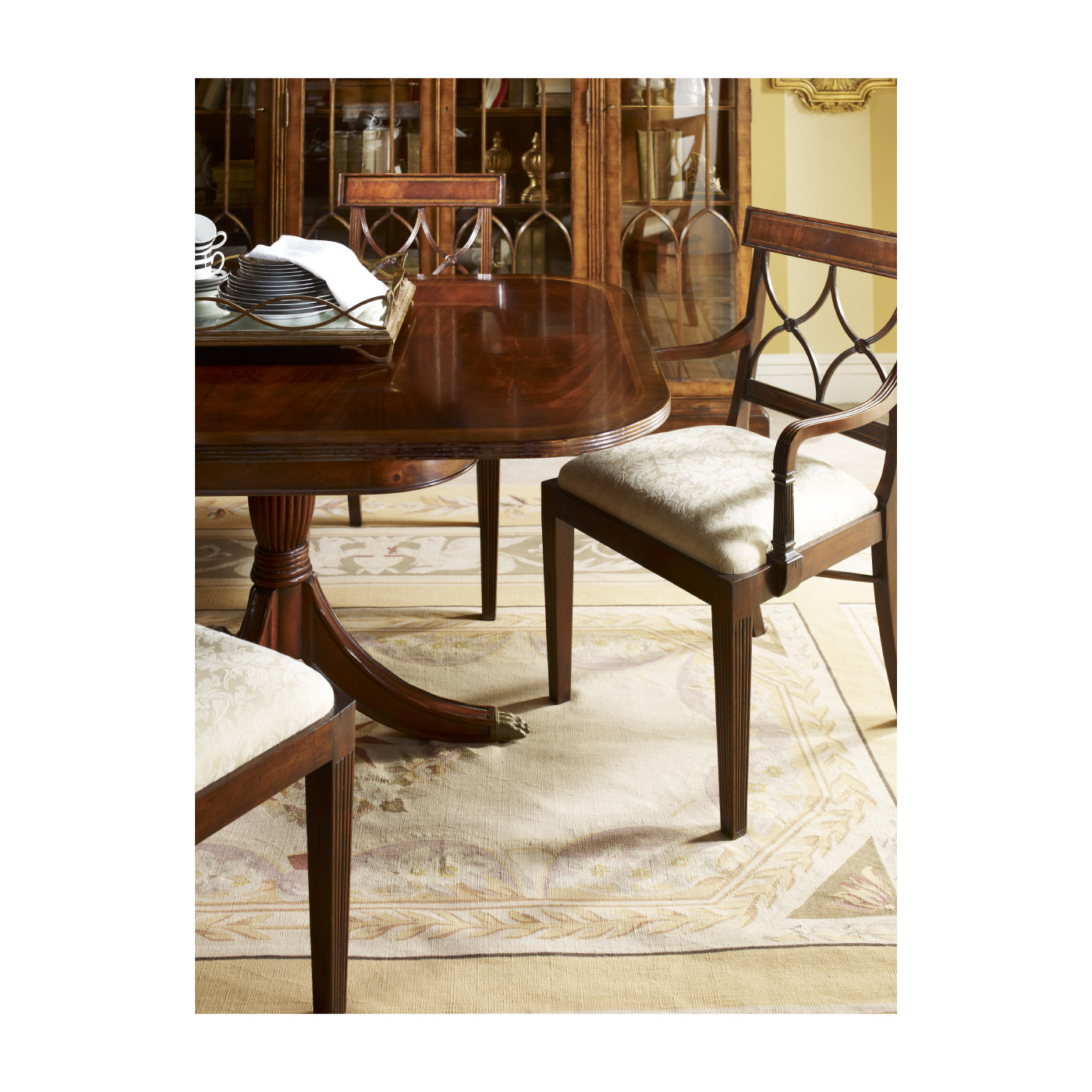 Regency Mahogany Curved Back Arm Chair