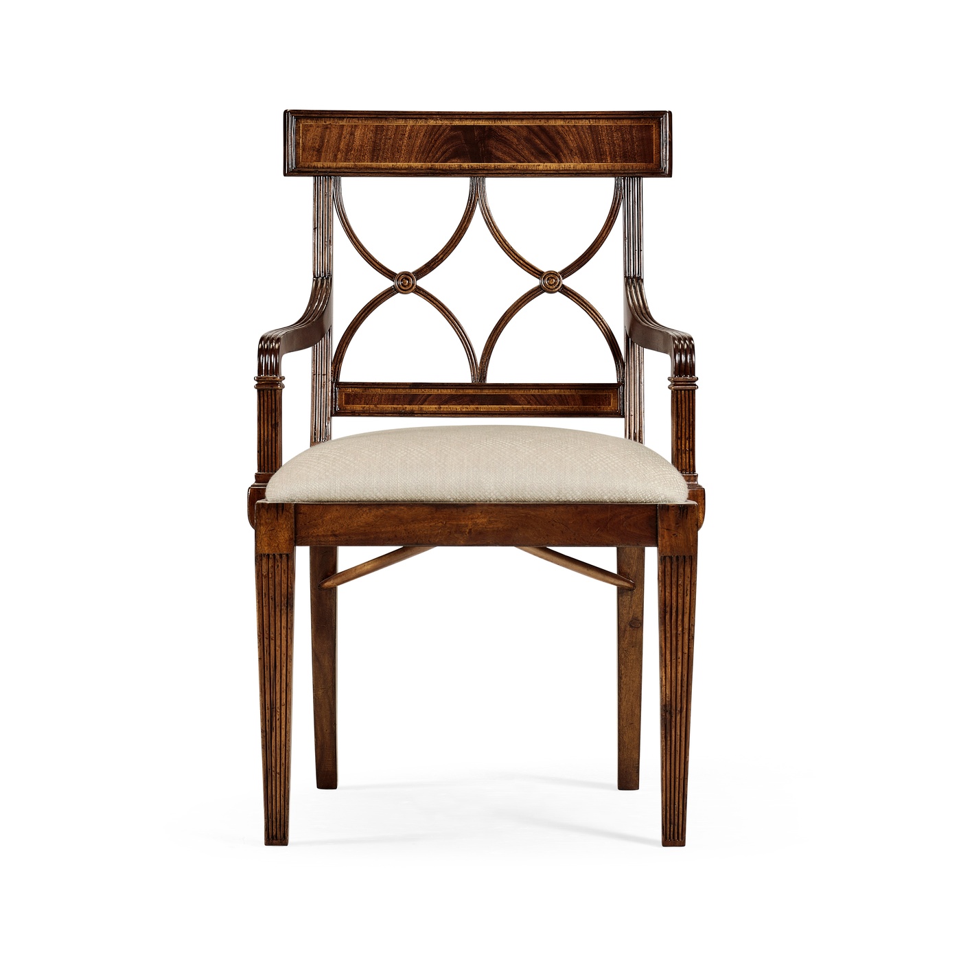 Regency Mahogany Curved Back Arm Chair