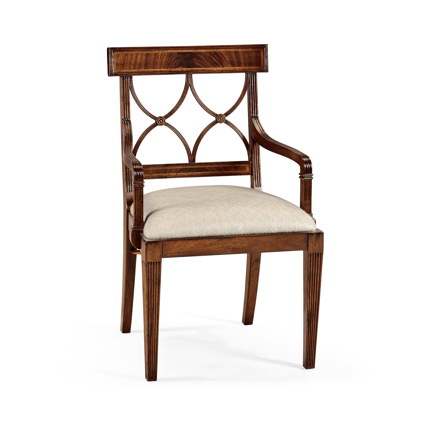 Regency Mahogany Curved Back Arm Chair