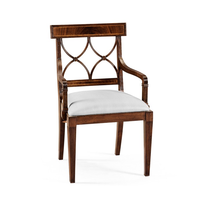Regency Mahogany Curved Back Arm Chair
