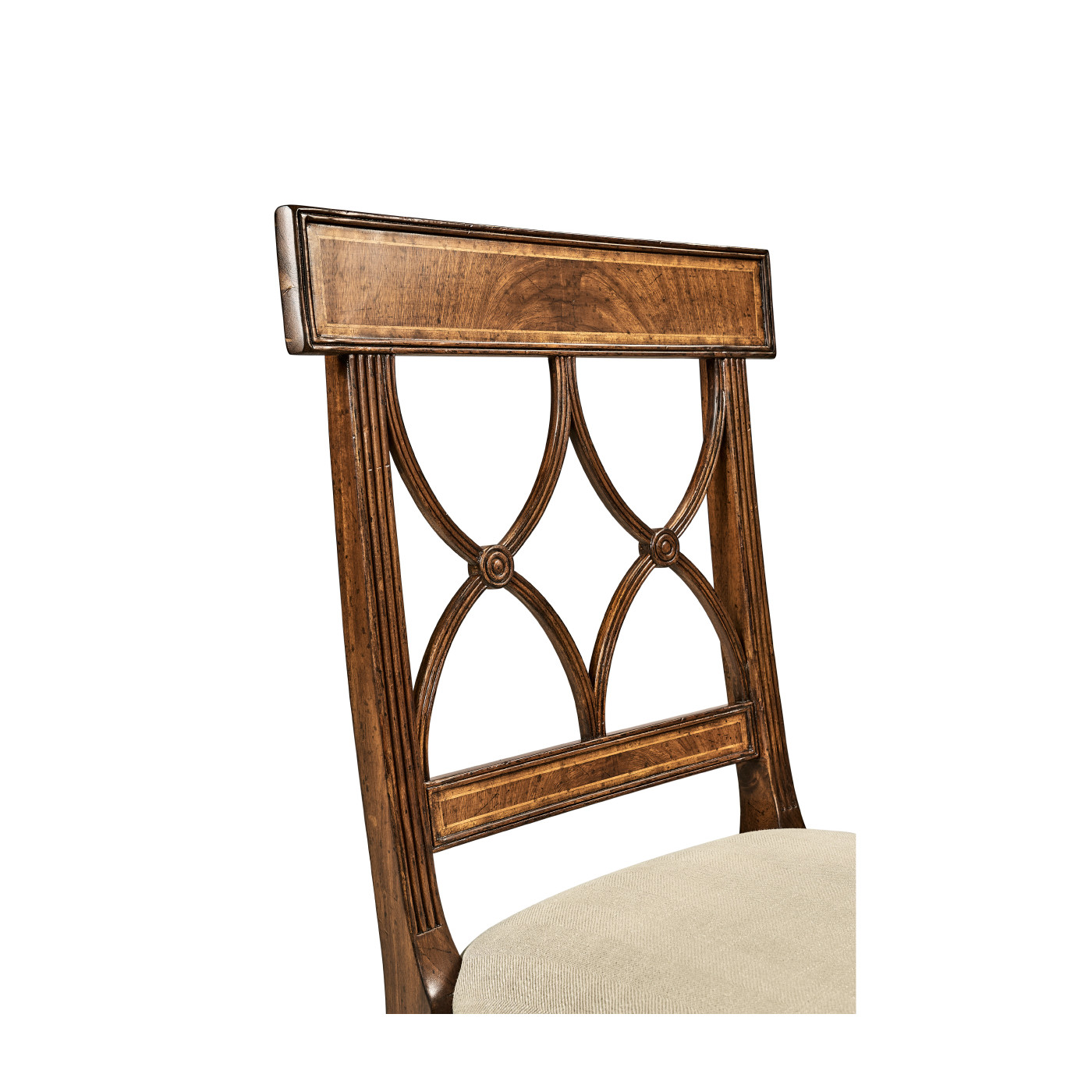 Regency Crotch Walnut Curved Back Side Chair