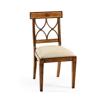 Regency Crotch Walnut Curved Back Side Chair