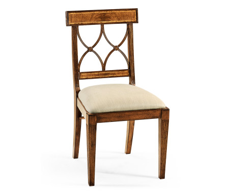 Regency Crotch Walnut Curved Back Side Chair