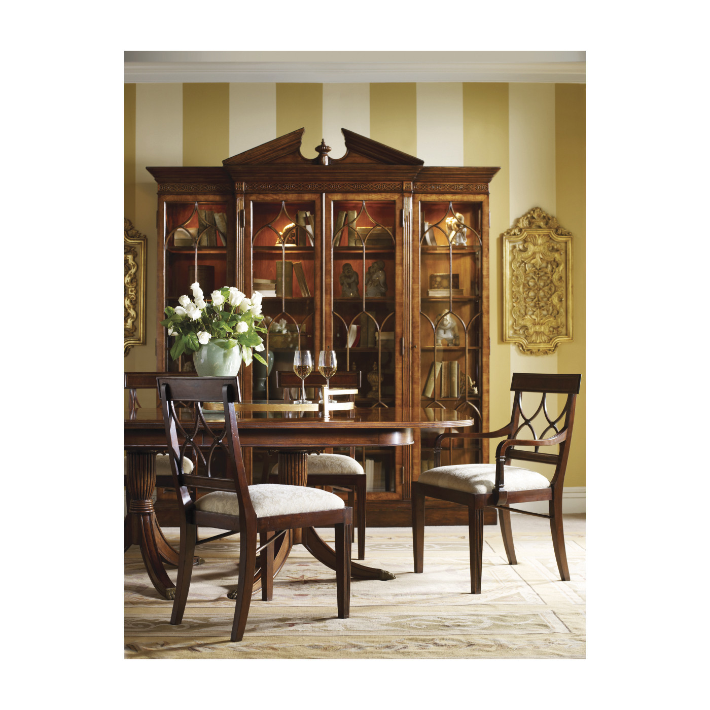 Regency Crotch Walnut Curved Back Side Chair