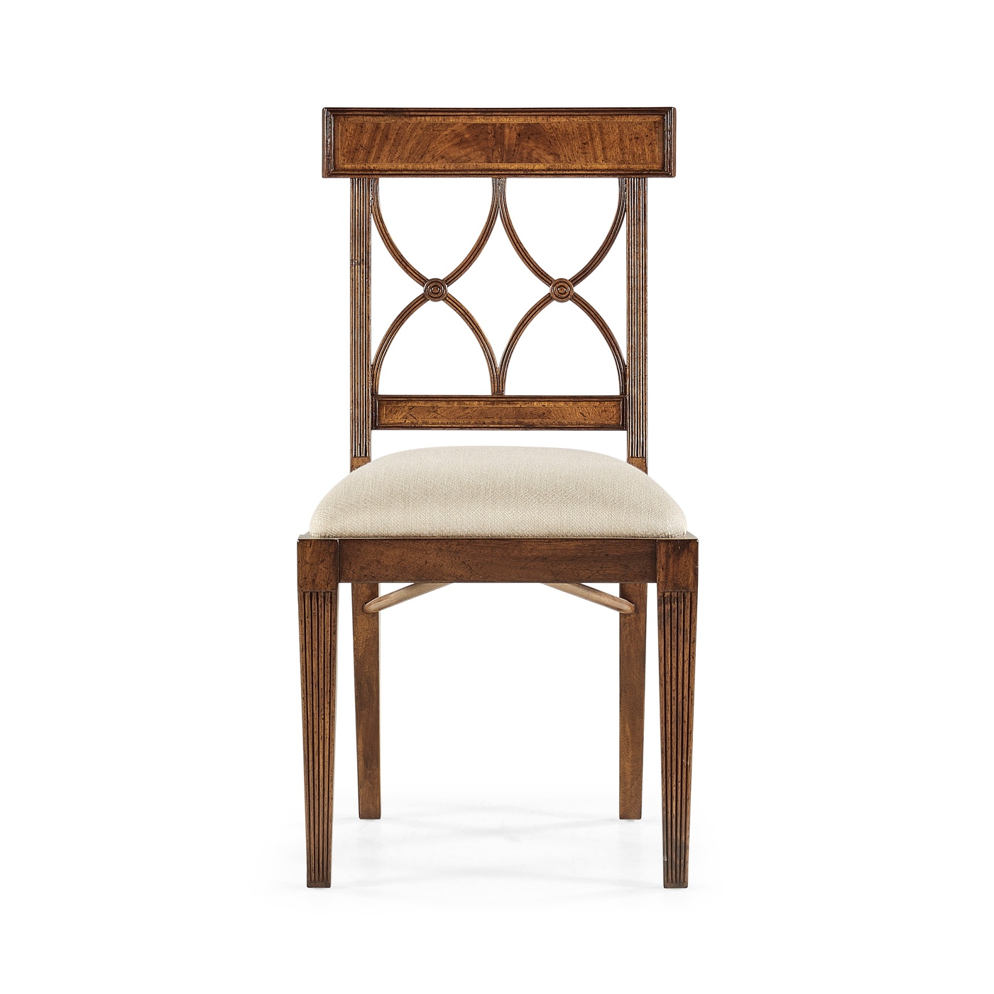 Regency Crotch Walnut Curved Back Side Chair