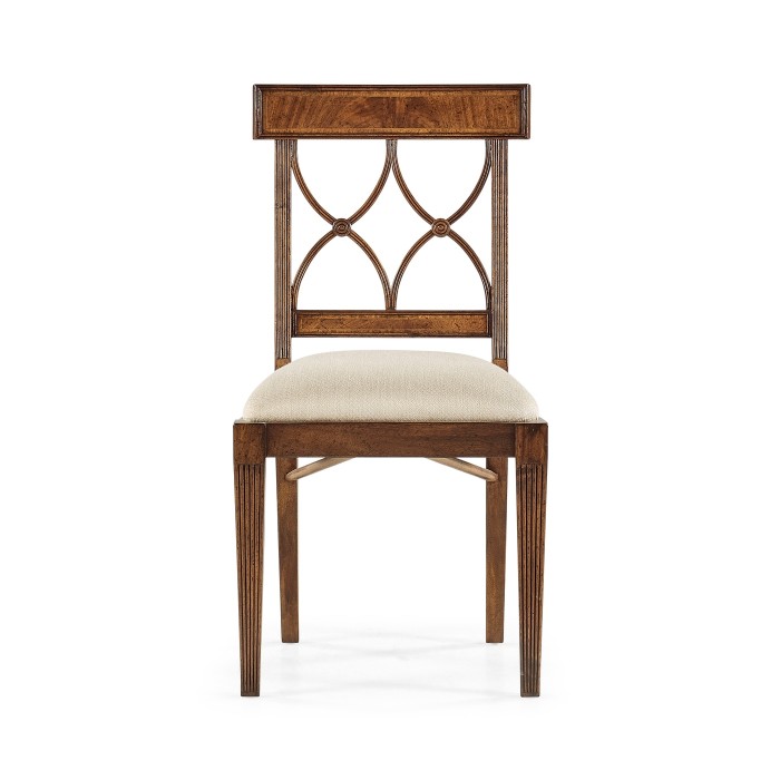 Regency Crotch Walnut Curved Back Side Chair