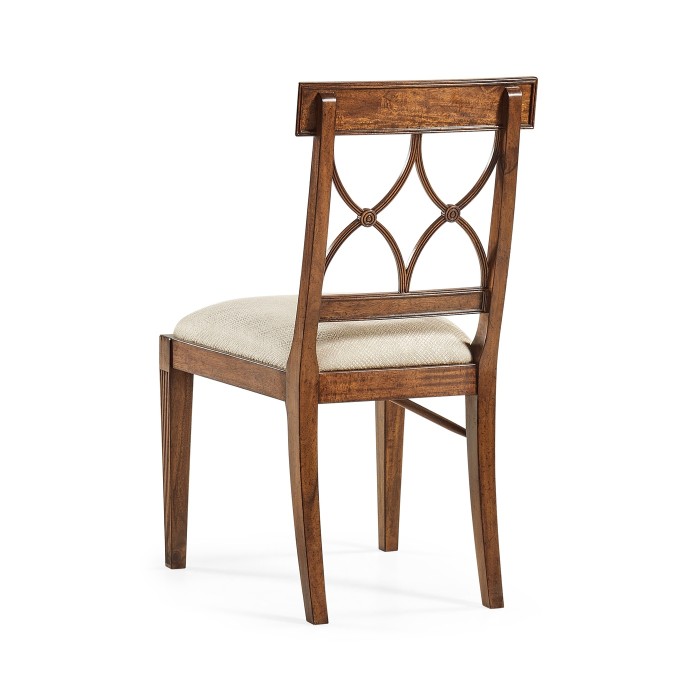 Regency Crotch Walnut Curved Back Side Chair