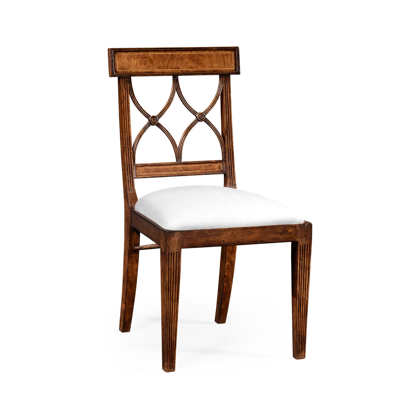 Regency Crotch Walnut Curved Back Side Chair